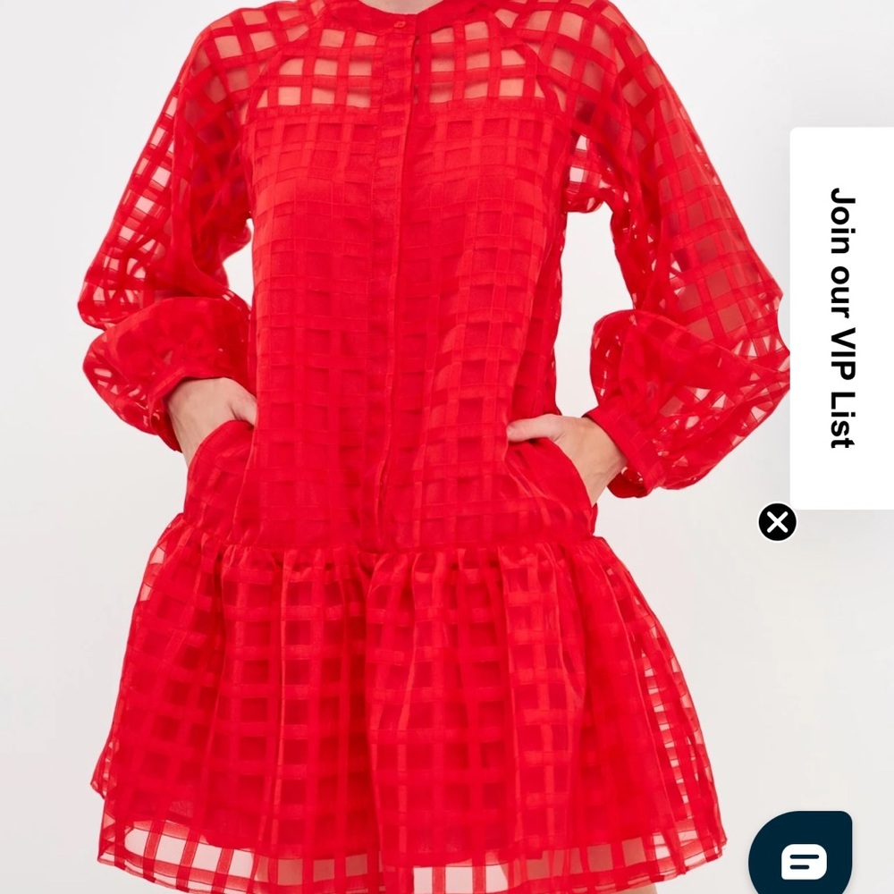English Factory Dress-Check Organza-NWT